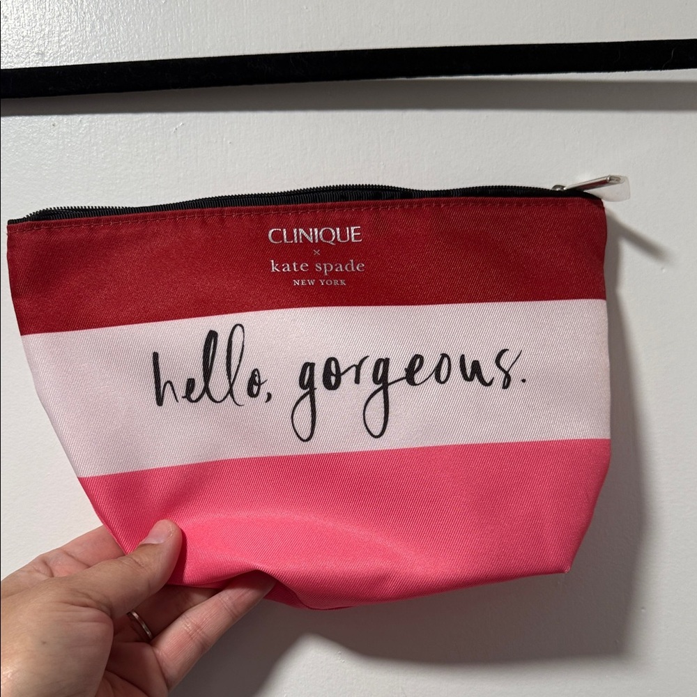 Clinique X Kate Spade Red & Pink Cosmetic Bag